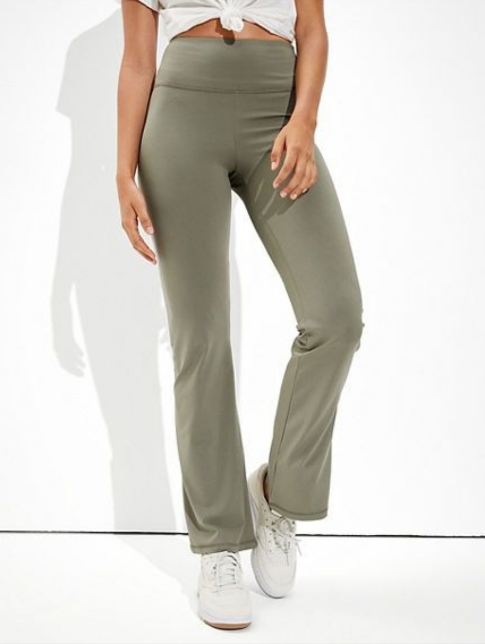 American Eagle Olive Green The Everything Flare High Rise Yoga Tight Leggings